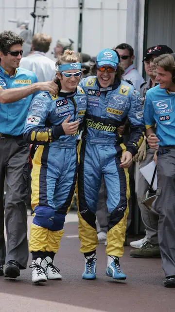Fernando Alonso y Jarno Trulli, compañero en Renault Fernando Alonso y Jarno Trulli, compañero en Renault