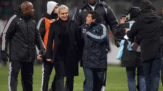 Raymond Domenech y Diego Armando Maradona Raymond Domenech y Diego Armando Maradona