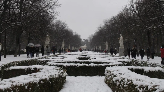 Imagen del parque del Retiro de Madrid nevado Imagen del parque del Retiro de Madrid nevado