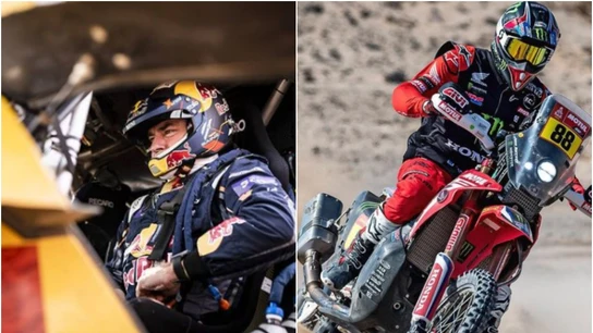 Carlos Sainz y Joan Barreda en el Dakar 2021 Carlos Sainz y Joan Barreda en el Dakar 2021
