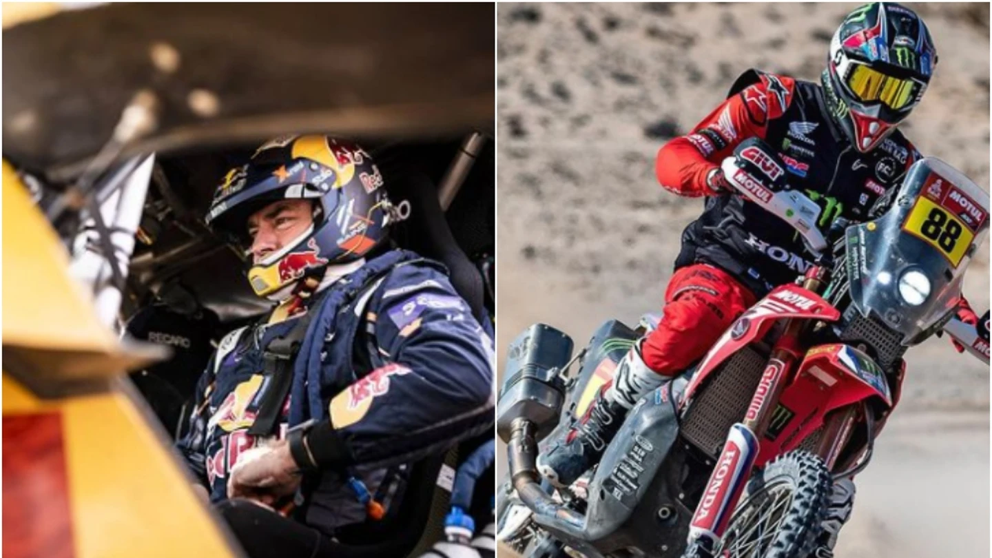 Carlos Sainz y Joan Barreda en el Dakar 2021 Carlos Sainz y Joan Barreda en el Dakar 2021