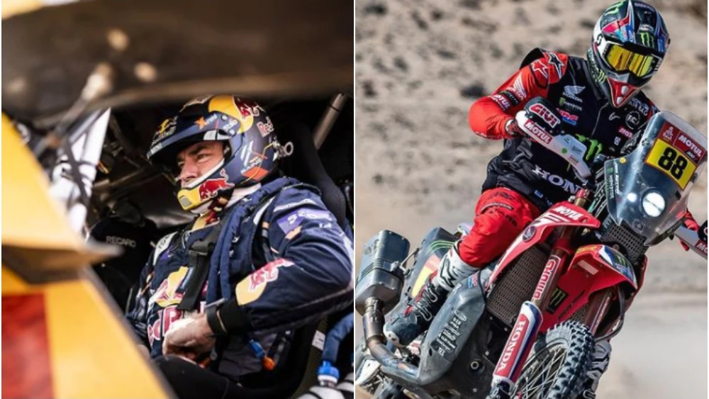 Carlos Sainz y Joan Barreda en el Dakar 2021