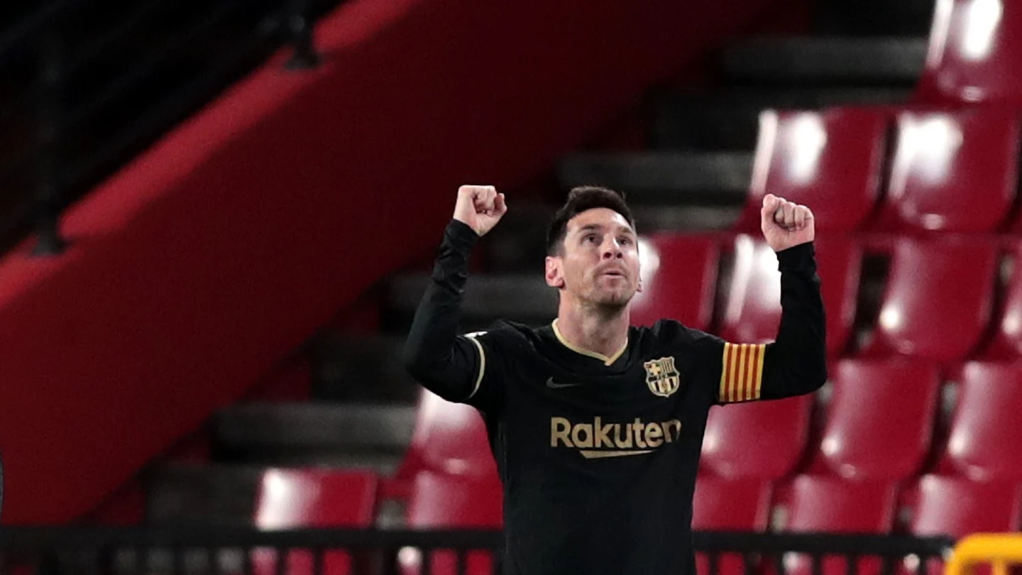 Messi celebra un gol con el Barcelona Messi celebra un gol con el Barcelona