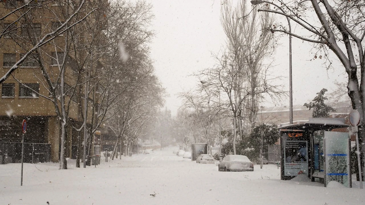 Imagen de la nevada en Madrid