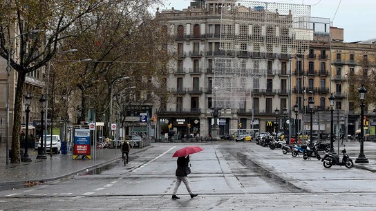 Imagen de archivo de la Plaza de Cataluña de Barcelona Imagen de archivo de la Plaza de Cataluña de Barcelona