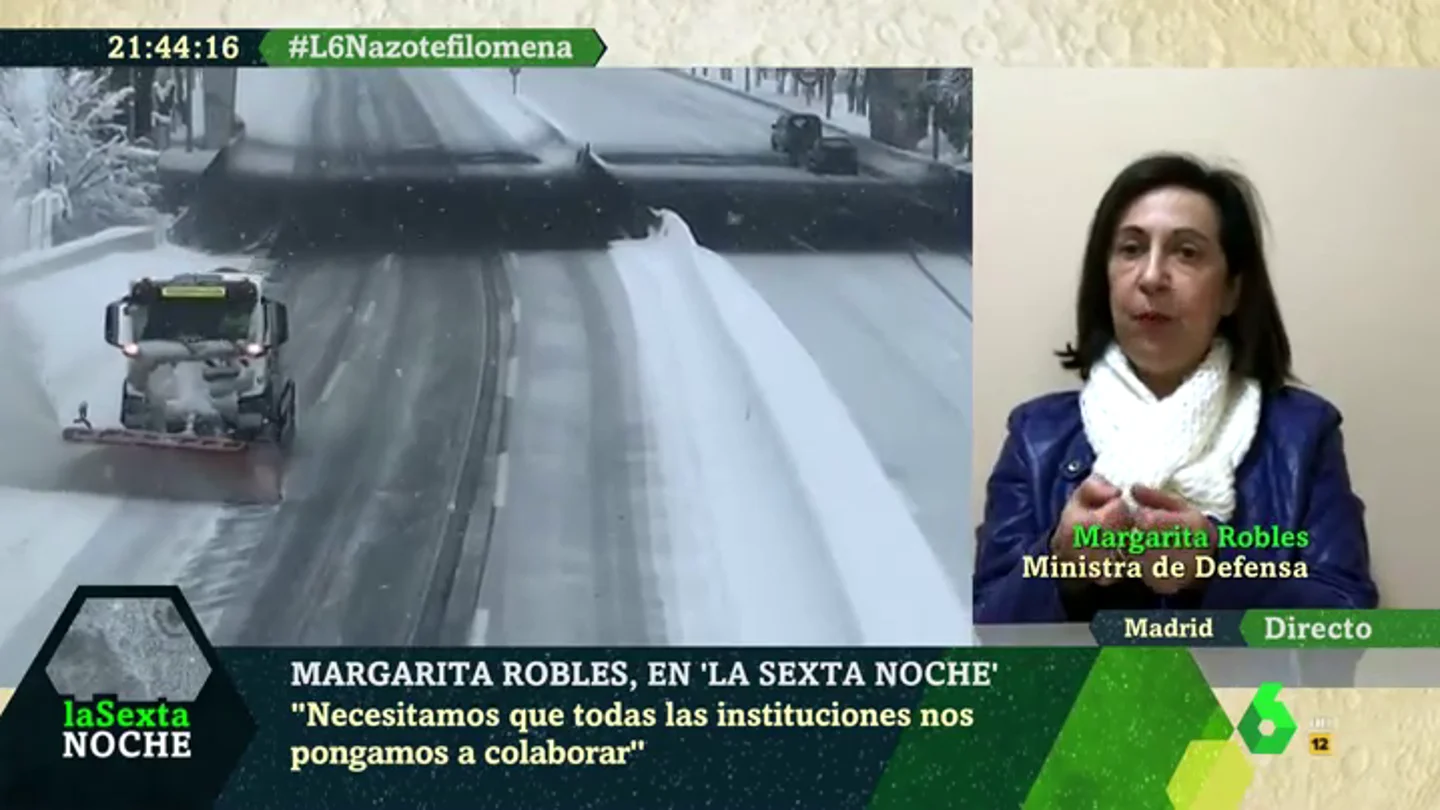 Robles detalla "el gran reto" de la UME tras las intensas nevadas: "Hay que trabajar sobre las placas de hielo" Robles detalla "el gran reto" de la UME tras las intensas nevadas: "Hay que trabajar sobre las placas de hielo"