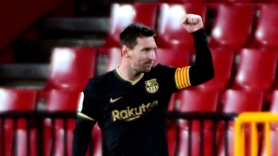 Messi celebra un gol Messi celebra un gol