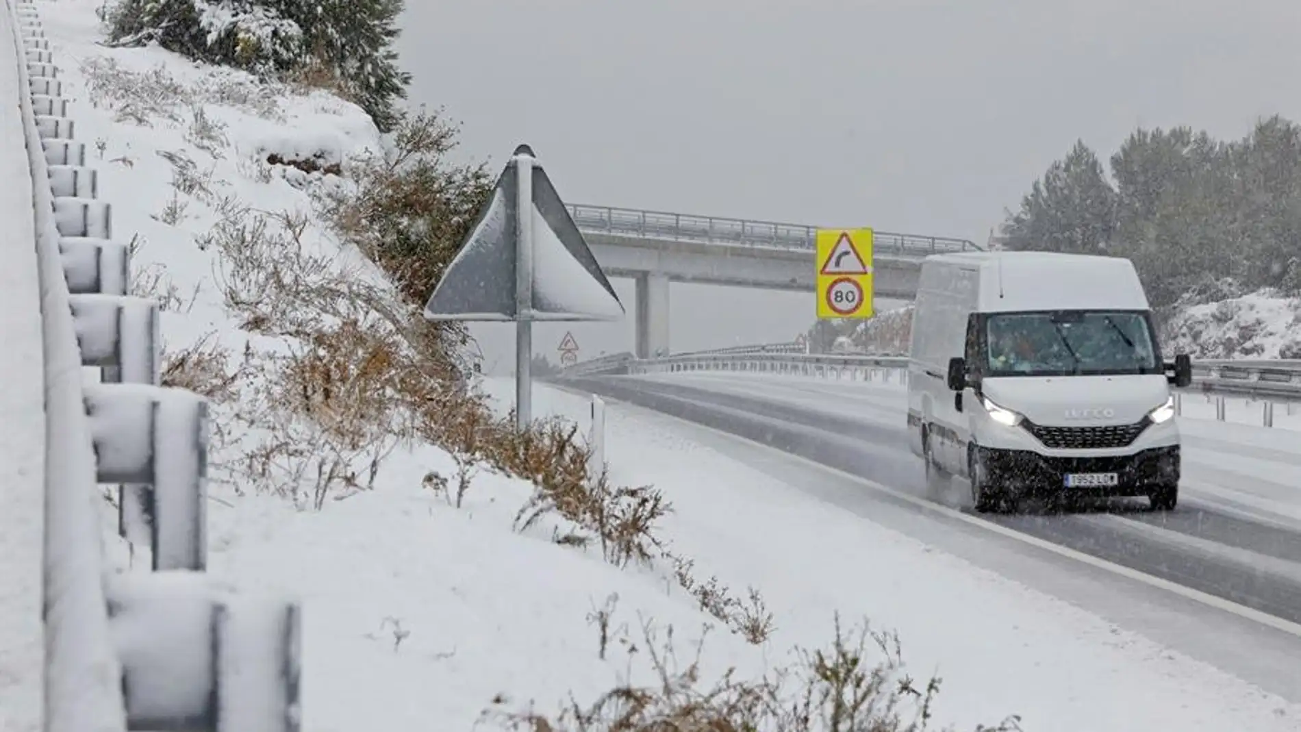  La borrasca Filomena ha obligado a cortar cuatro carreteras por acumulación de nieve en Cataluña