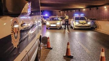 Control policial anoche en la avenida de Dénia