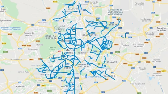 Mapa de las calles de Madrid donde ya ha sido retirada la nieve Mapa de las calles de Madrid donde ya ha sido retirada la nieve