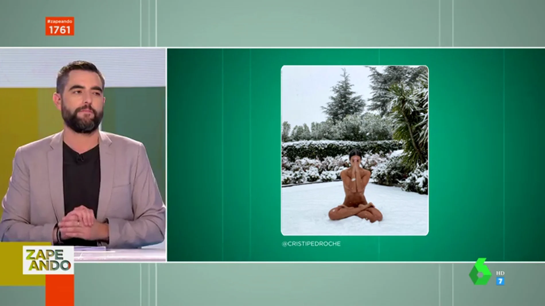 La reacción de Dani Mateo al ver el desnudo viral de Cristina Pedroche en la nieve
