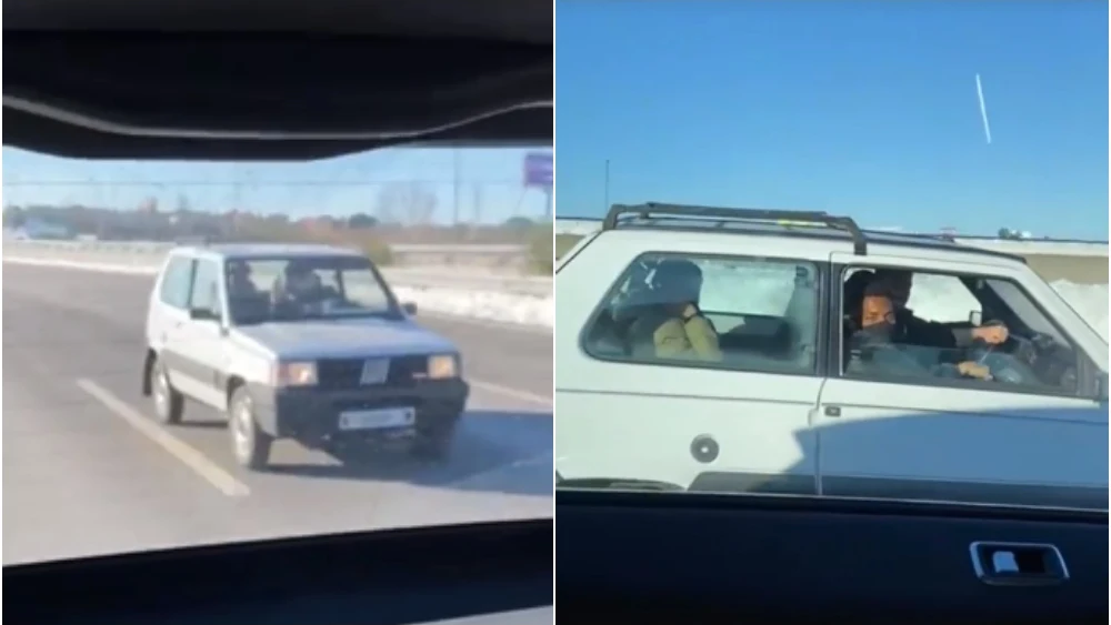 Los jugadores del Atlético en un Fiat Panda