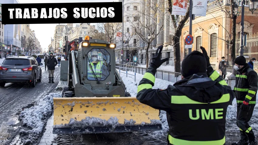 Trabajos de la UME en Madrid