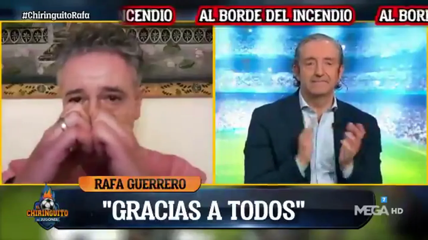 Las lágrimas de Rafa Guerrero en 'El Chiringuito' tras su "noche más dura" a raíz del incendio Las lágrimas de Rafa Guerrero en 'El Chiringuito' tras su "noche más dura" a raíz del incendio
