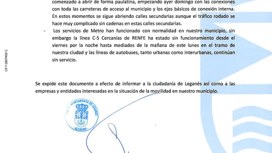 Descarga aquí el justificante de tu Ayuntamiento para aquellas personas que no puedan acudir al trabajo por el temporal Justificantes para el temporal