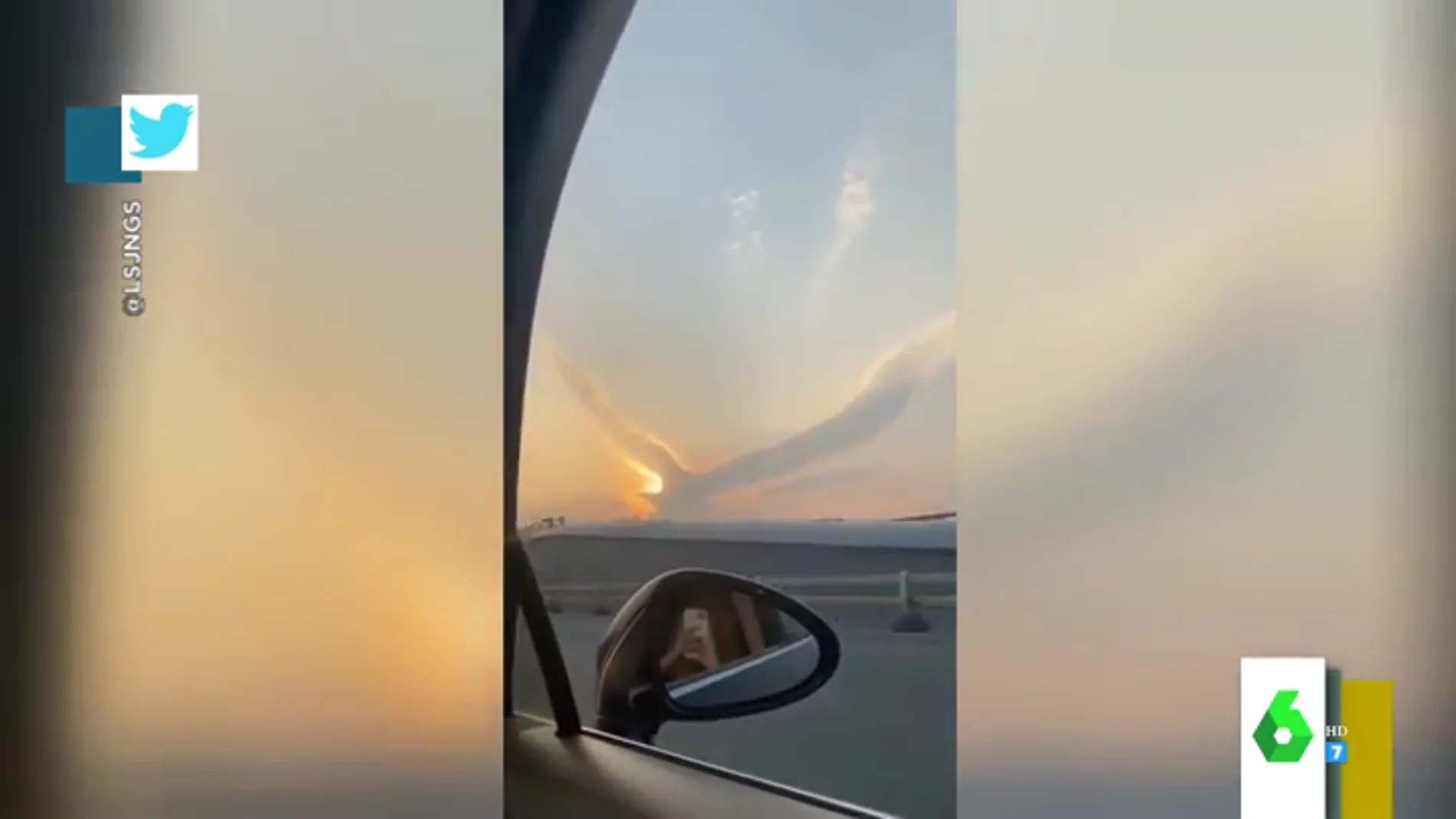 Imagen viral: así es el águila perfecta que forman dos nubes en el cielo