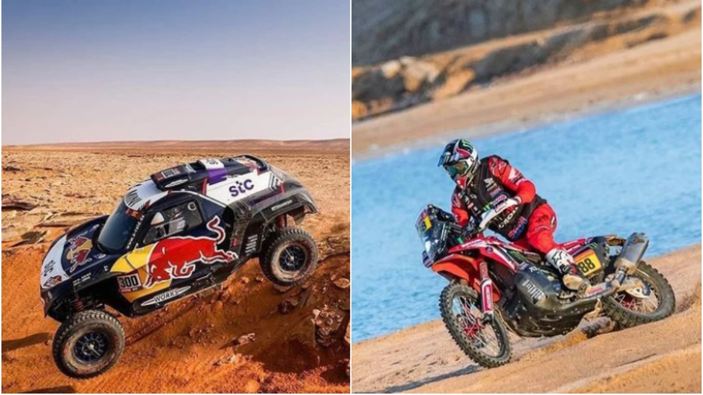 Carlos Sainz y Joan Barreda en el Dakar 2021 Carlos Sainz y Joan Barreda en el Dakar 2021