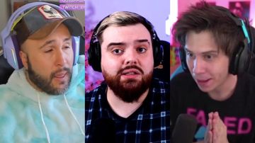 De izquierda a derecha, Kiko Rivera, Ibai Llanos y Rubén Doblas -Rubius- durante sus directos en Twitch.