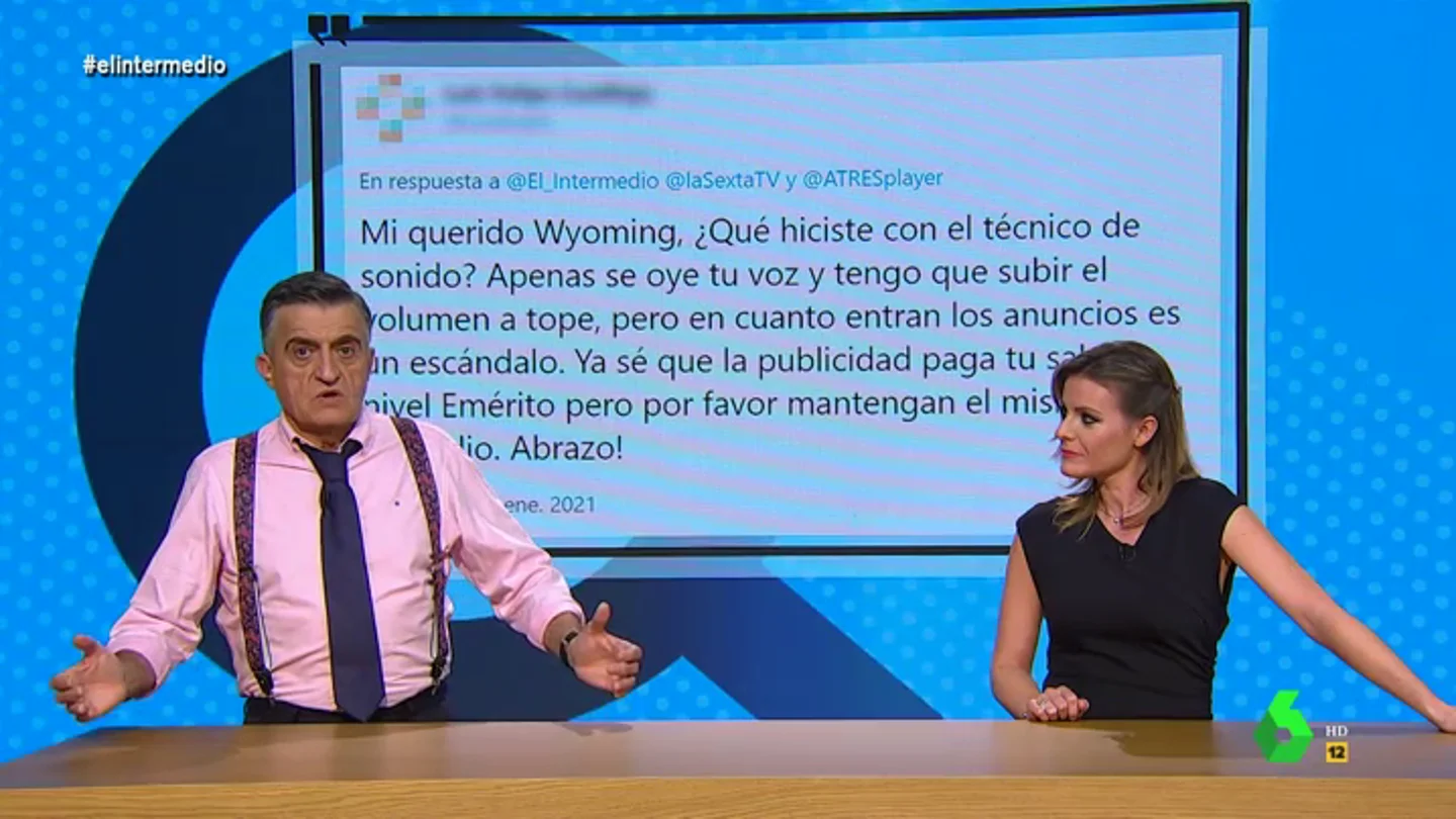 La reacción de Wyoming cuando un espectador le compara con el rey Juan Carlos La reacción de Wyoming cuando un espectador le compara con el rey Juan Carlos