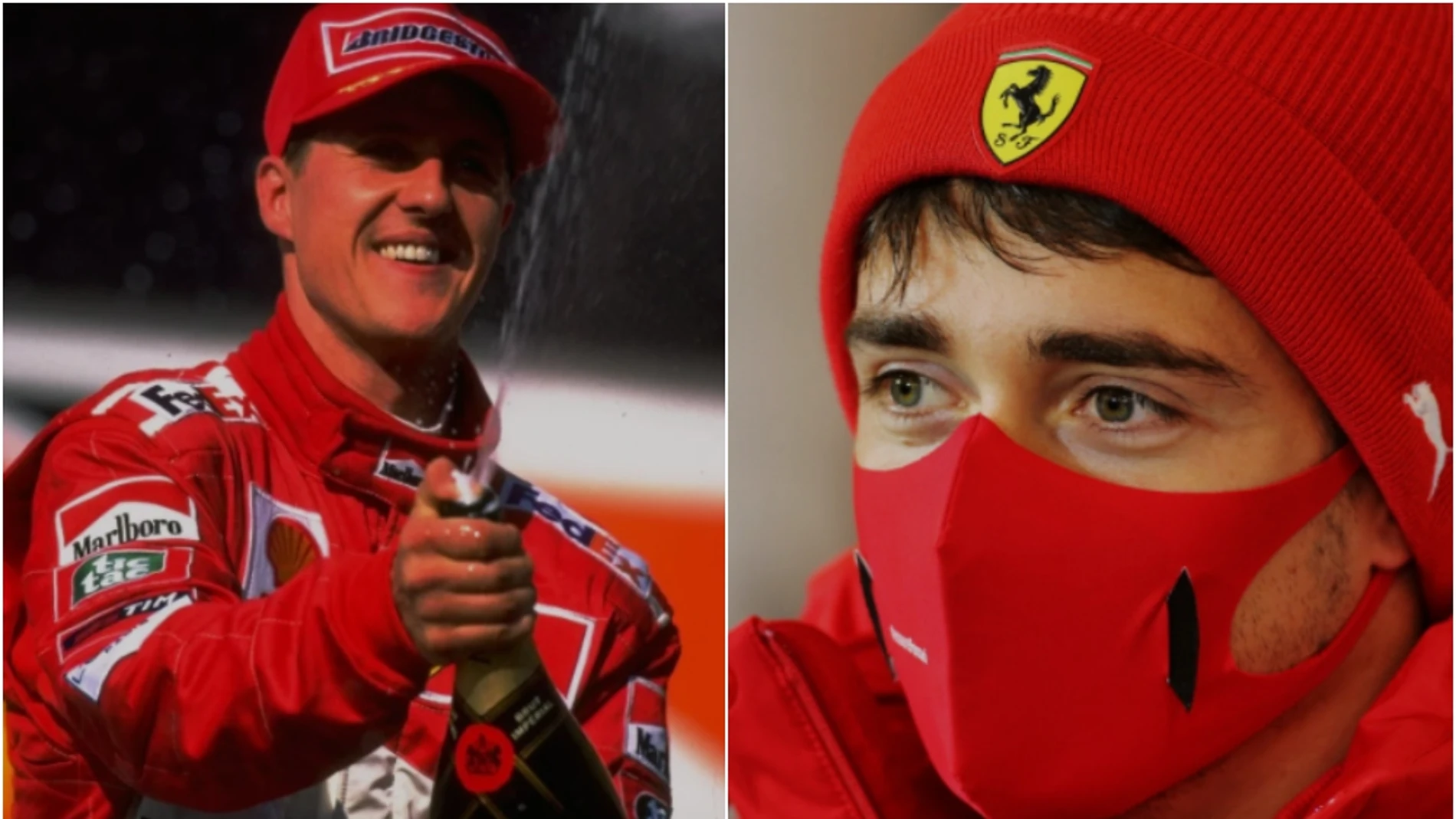 Michael Schumacher y Charles Leclerc