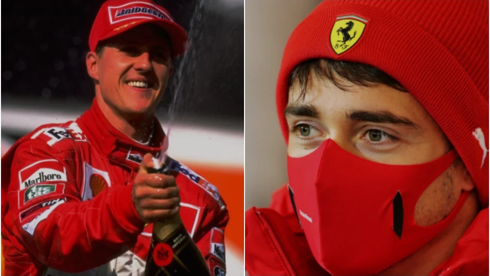 Michael Schumacher y Charles Leclerc