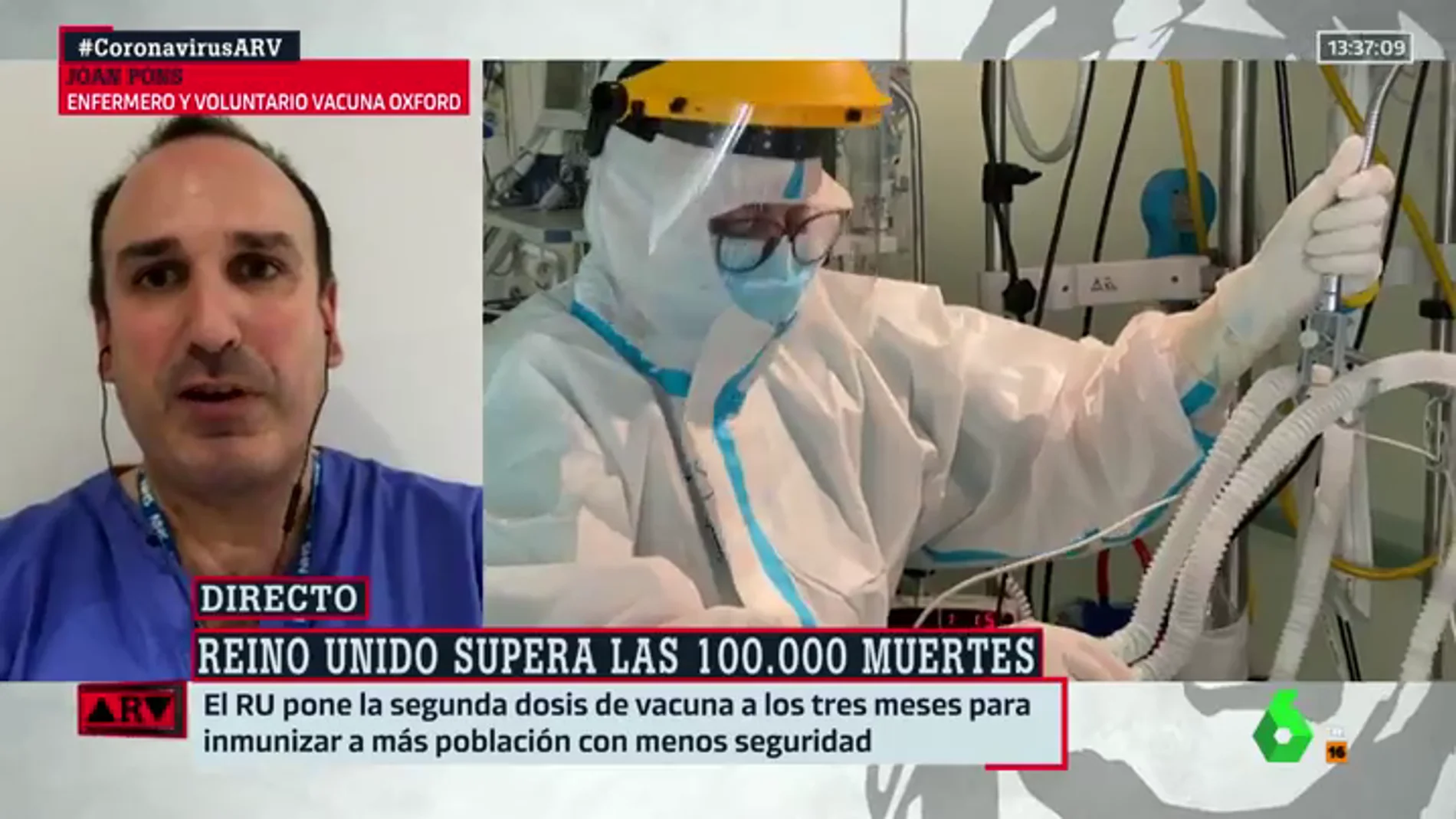 La alerta sobre la cepa británica de Joan Pons, enfermero de UCI: "El tsunami ya está en España, y está arrasando"