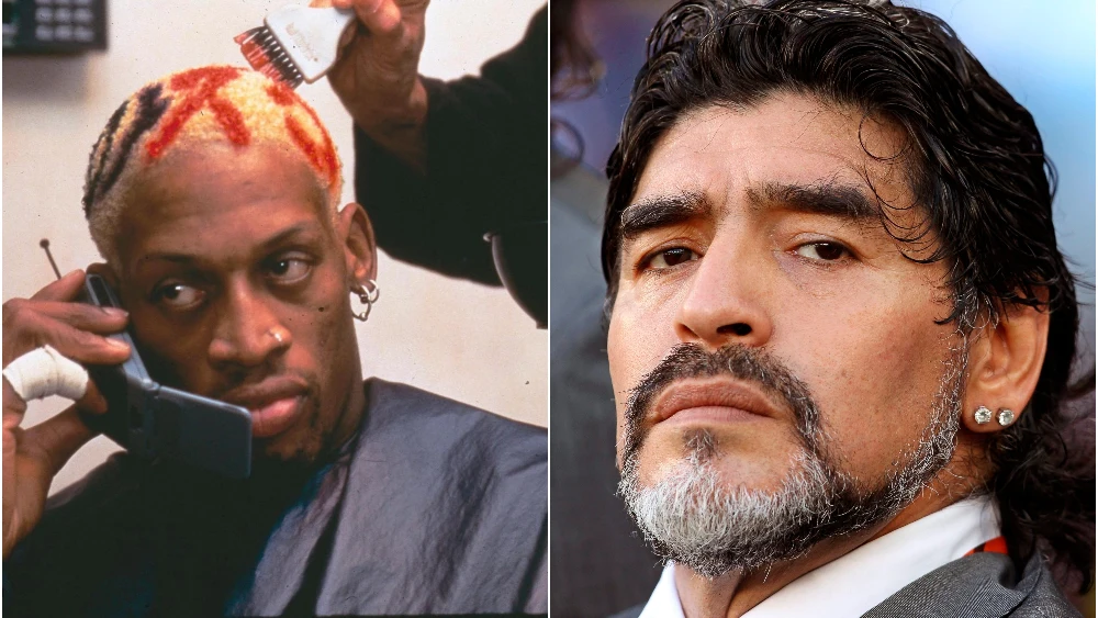 Dennis Rodman y Diego Maradona