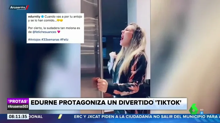 Edurne 'estalla' por culpa de un antojo en la recta final de su embarazo: "¿Quién se ha comido mi tarta?"