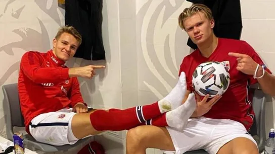 Martin Odegaard y Erling Haaland Martin Odegaard y Erling Haaland
