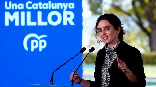 La presidenta de la Comunidad de Madrid, Isabel Díaz Ayuso, en un acto electoral en Barcelona La presidenta de la Comunidad de Madrid, Isabel Díaz Ayuso, en un acto electoral en Barcelona