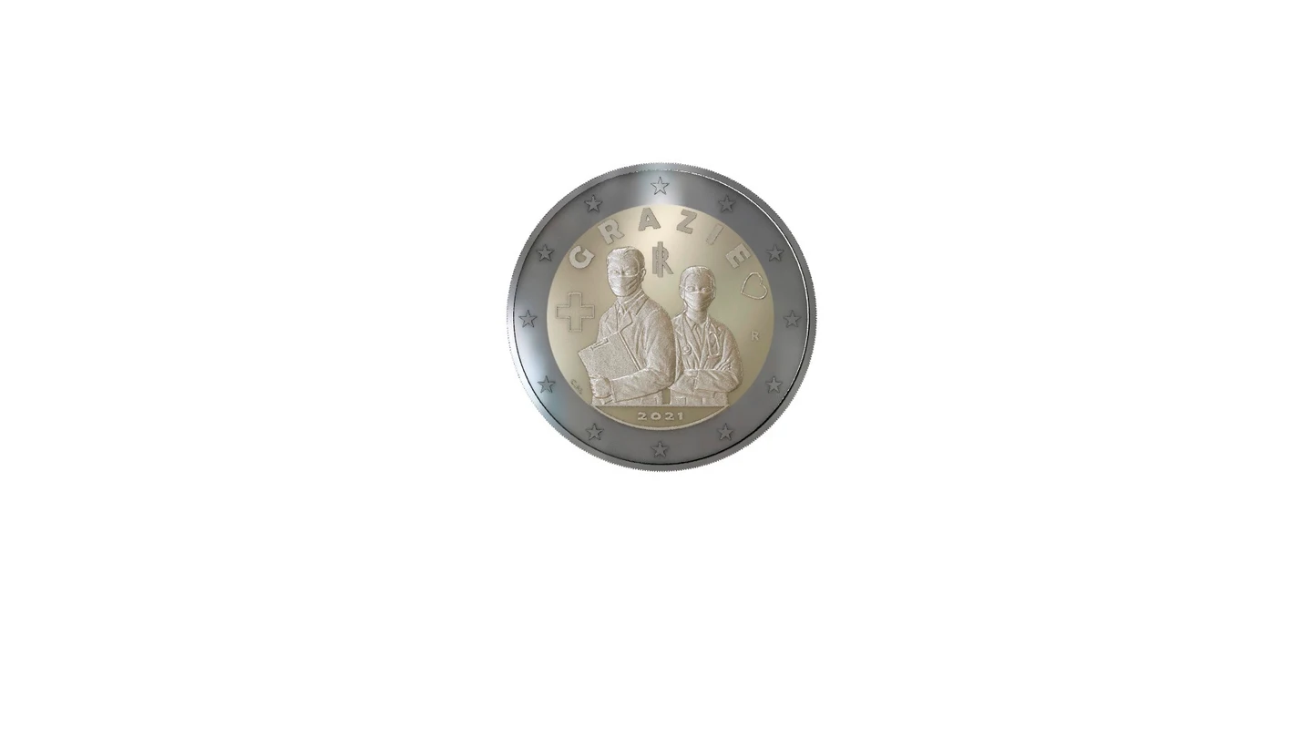 La moneda de 2 euros que Italia acuñará como homenaje a los sanitarios La moneda de 2 euros que Italia acuñará como homenaje a los sanitarios