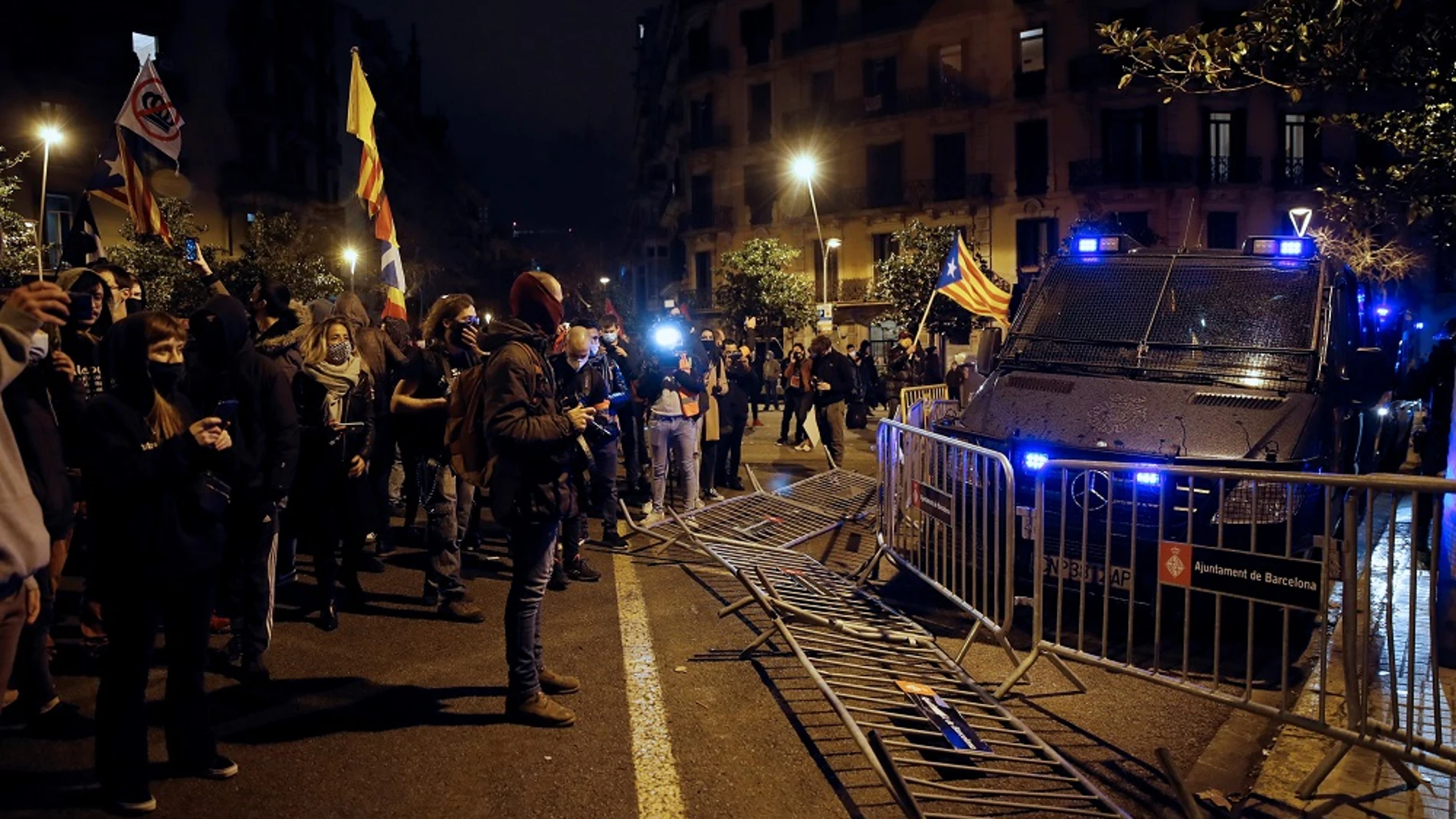 Protesta en apoyo a Pablo Hasel en Barcelona
