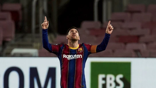 Messi celebra un gol con el Barça Messi celebra un gol con el Barça