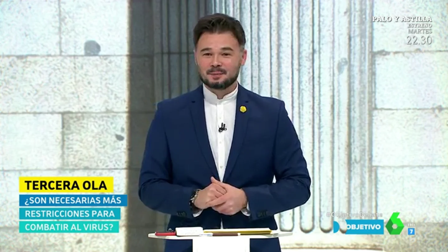 Gabriel Rufián arremete contra el sistema fiscal: "Amancio Ortega, Juan Roig y Ana Patricia Botín tributan lo mismo que un trabajador de la SEAT" Gabriel Rufián arremete contra el sistema fiscal: "Amancio Ortega, Juan Roig y Ana Patricia Botín tributan lo mismo que un trabajador de la SEAT"