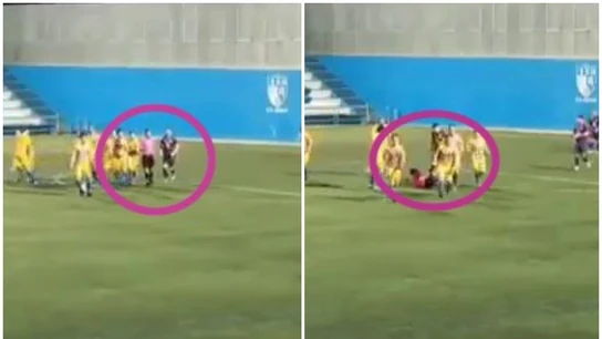 Un jugador agrede a un árbitro en un partido Un jugador agrede a un árbitro en un partido