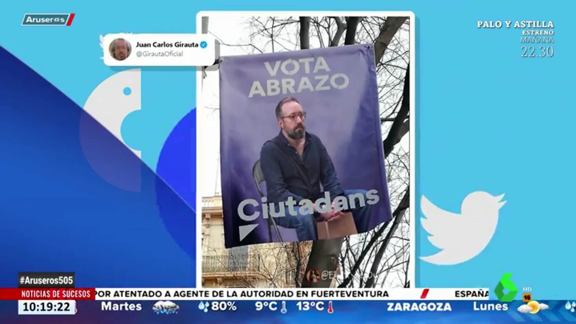 Juan Carlos Girauta trolea a Ciudadanos por la campaña electoral de los abrazos
