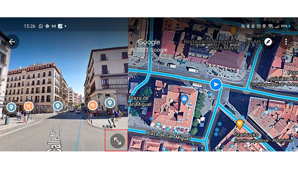 Nueva vista de Google Maps