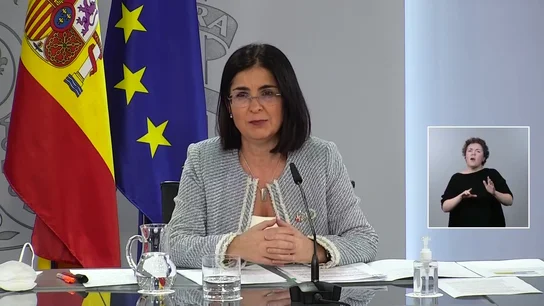La ministra de Sanidad, Carolina Darias, durante una rueda de prensa La ministra de Sanidad, Carolina Darias, durante una rueda de prensa