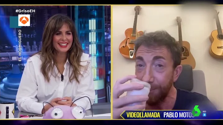 La pillada a Pablo Motos en plena videollamada con Nuria Roca en 'El Hormiguero'