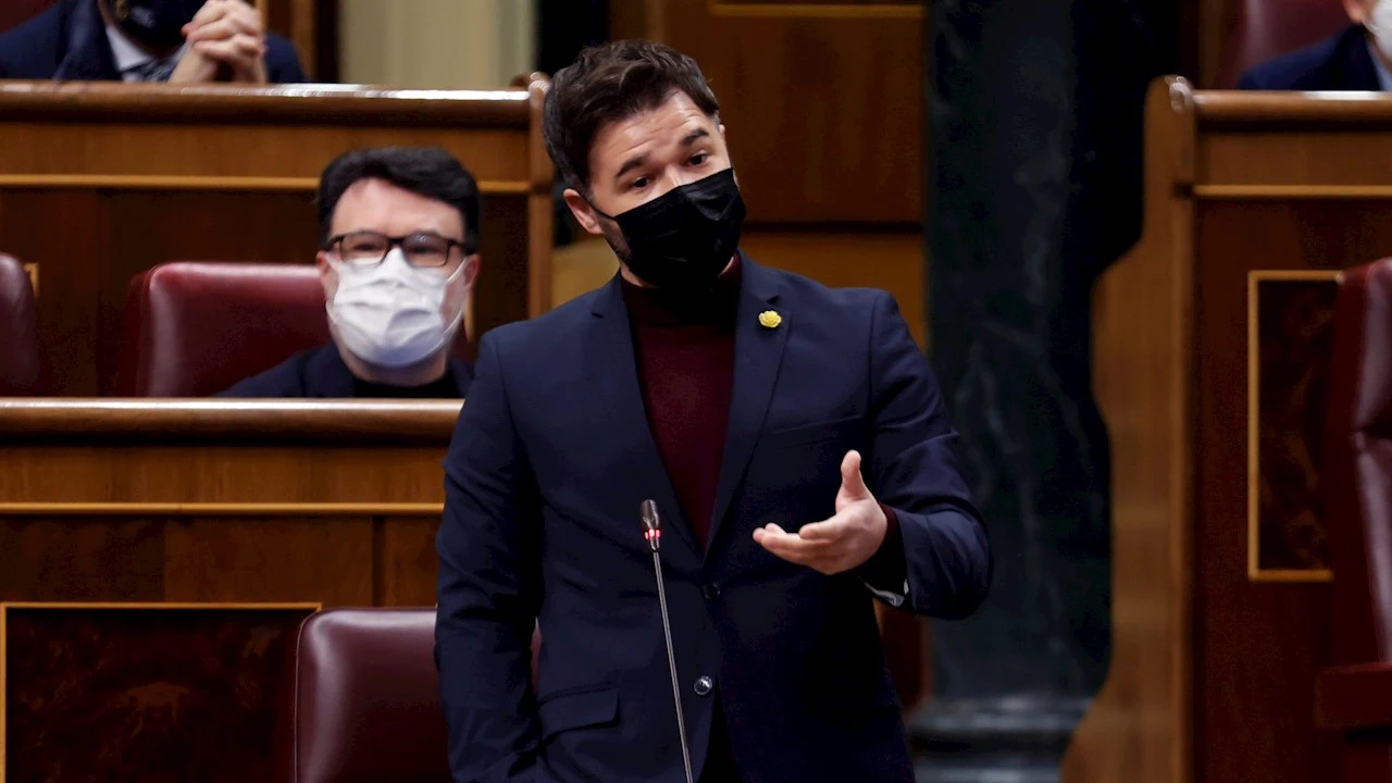 Gabriel Rufián, portavoz de ERC, durante su intervención en el Congreso