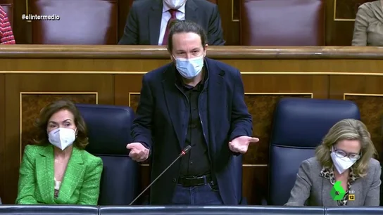 "¿Pero qué hace señoría?": la indignación de Pablo Iglesias con los gestos de García Egea durante su intervención "¿Pero qué hace señoría?": la indignación de Pablo Iglesias con los gestos de García Egea durante su intervención