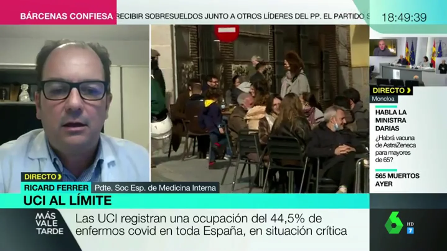 La respuesta de un internista a las palabras de Aguado en MVT: "Si se relajan medidas podría fallecer gente por no tener una cama UCI" La respuesta de un internista a las palabras de Aguado en MVT: "Si se relajan medidas podría fallecer gente por no tener una cama UCI"
