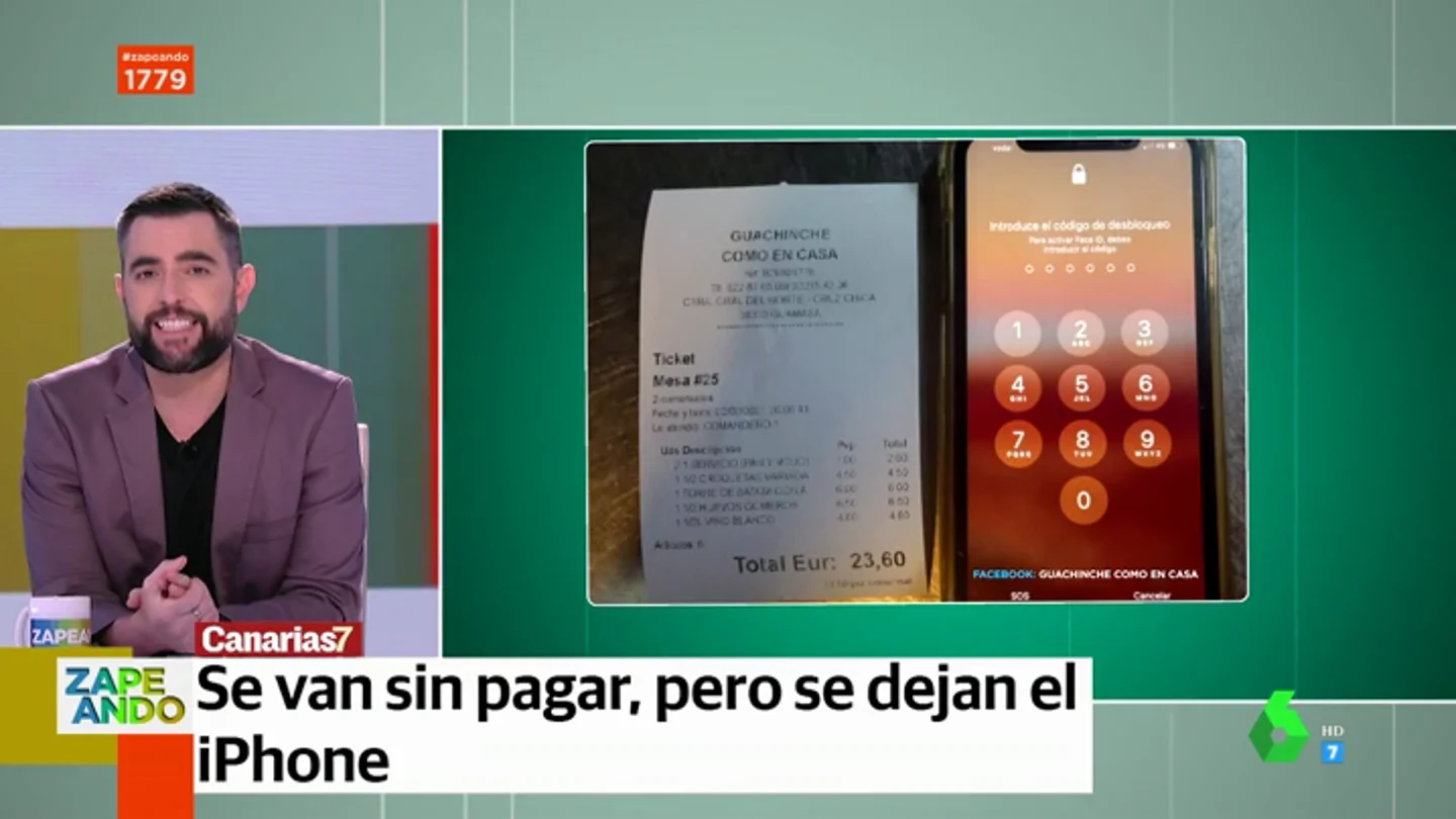 Hacen un simpa y se dejan el iPhone: la huida frustrada de dos jóvenes en un bar de Tenerife Hacen un simpa y se dejan el iPhone: la huida frustrada de dos jóvenes en un bar de Tenerife