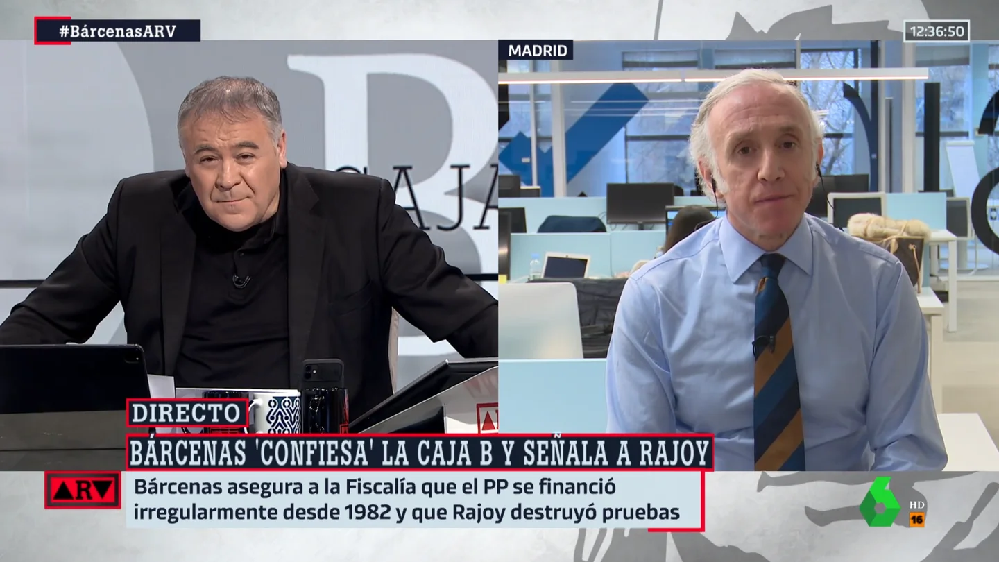 Eduardo Inda, con Antonio García Ferreras en Al Rojo Vivo Inda, sobre el caso Bárcenas