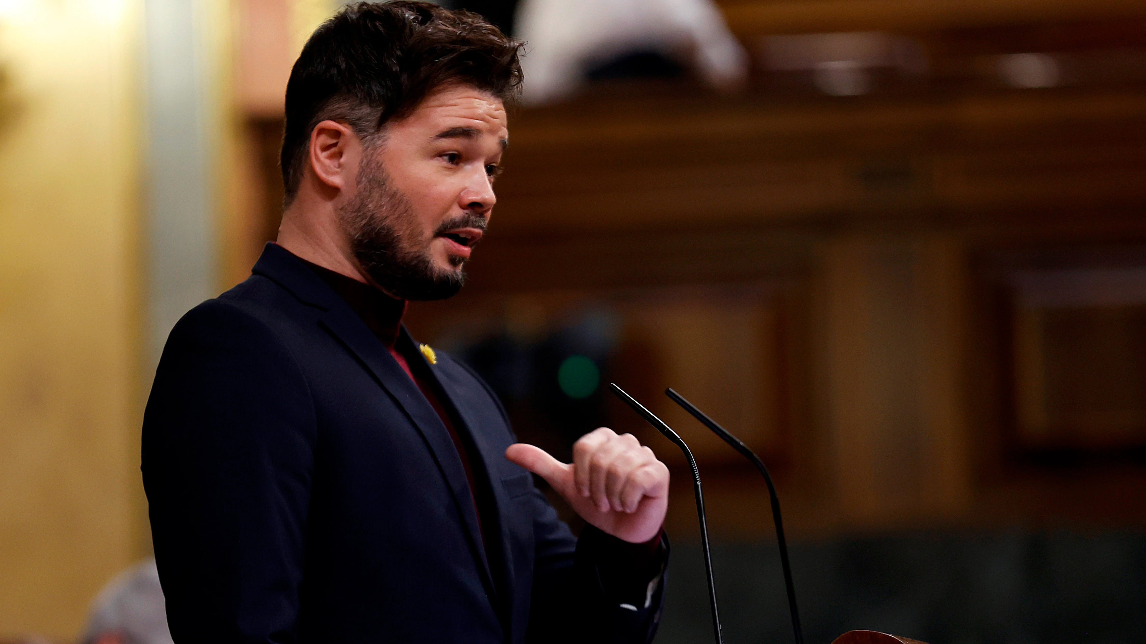 Gabriel Rufián comparece en el Congreso de los Diputados.