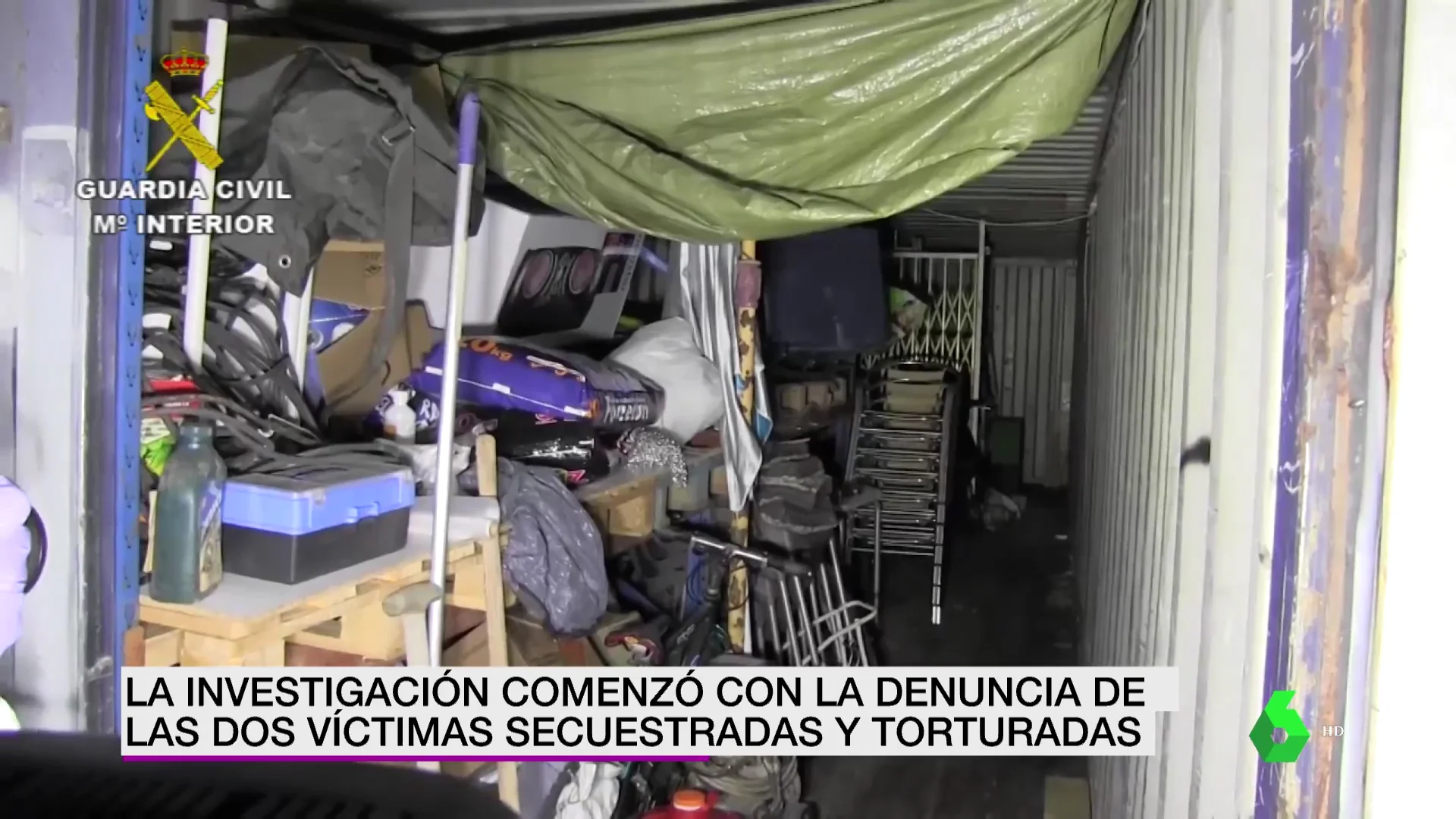 Imagen del interior del contenedor de mercancías donde torturaron al matrimonio