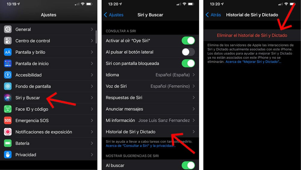 Cómo eliminar el historial de búsquedas de Siri.