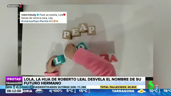 La hija de Roberto Leal nos descubre cuál será el nombre de su hermano pequeño