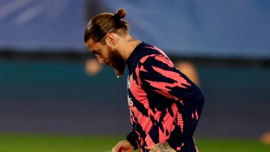 Sergio Ramos, en un calentamiento Sergio Ramos, en un calentamiento