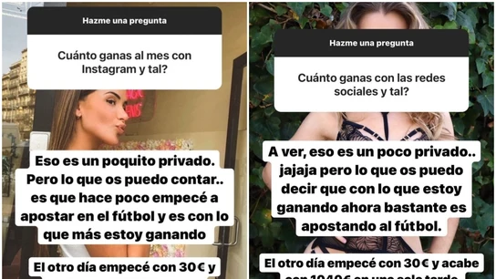 Imágenes de algunas de las 'influencers' promocionando una posible estafa Imágenes de algunas de las 'influencers' promocionando una posible estafa